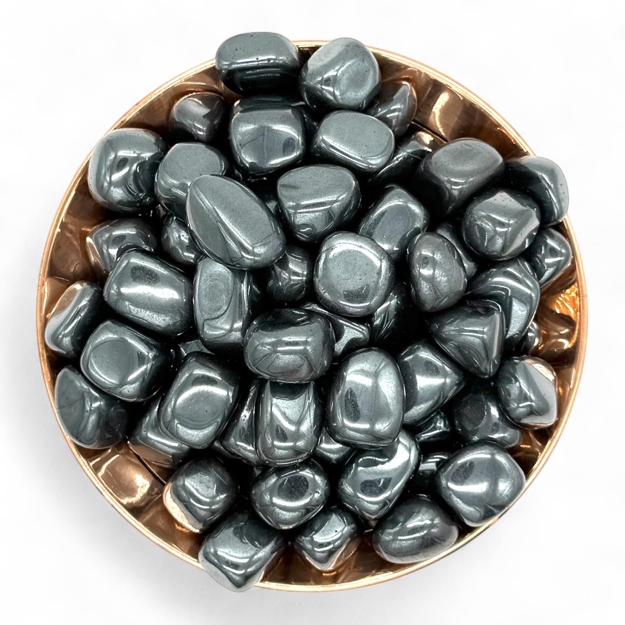 Pachamama Essentials hematita pieza oval, compatible con otras piedras para prácticas energéticas.