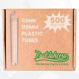 Packlahoma tubitos 116mm transparentes con tapas para identificar contenidos rápidamente.