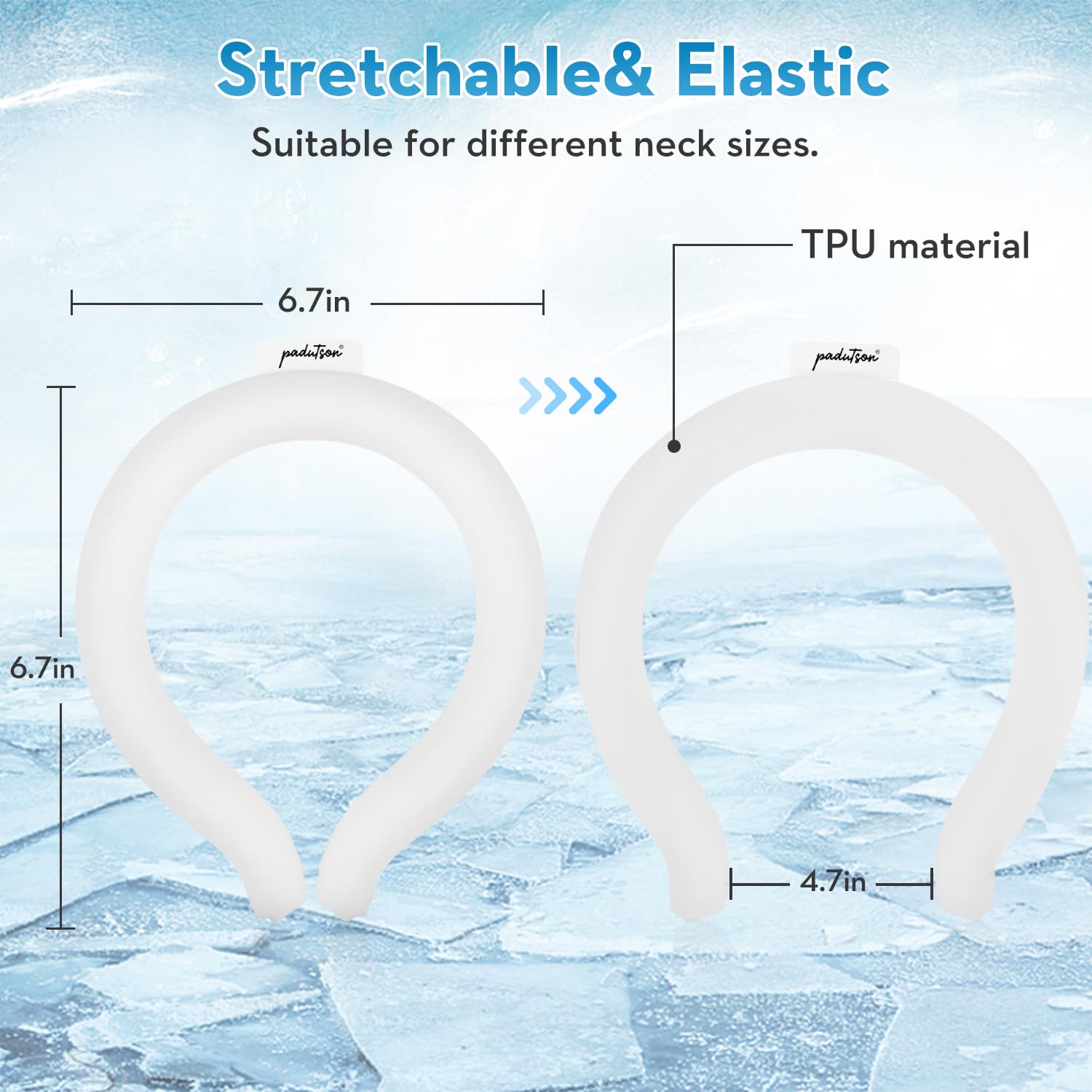 Padutson tubo enfriador cuello material cambio de fase proporciona frescura duradera.