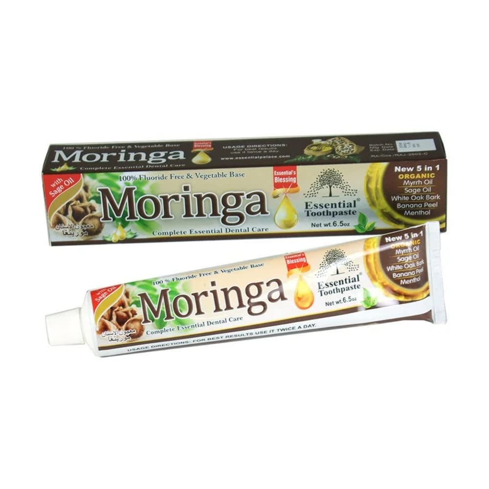 Palacio Esencial pasta de dientes moringa en tubo, cuidado diario y frescura natural.