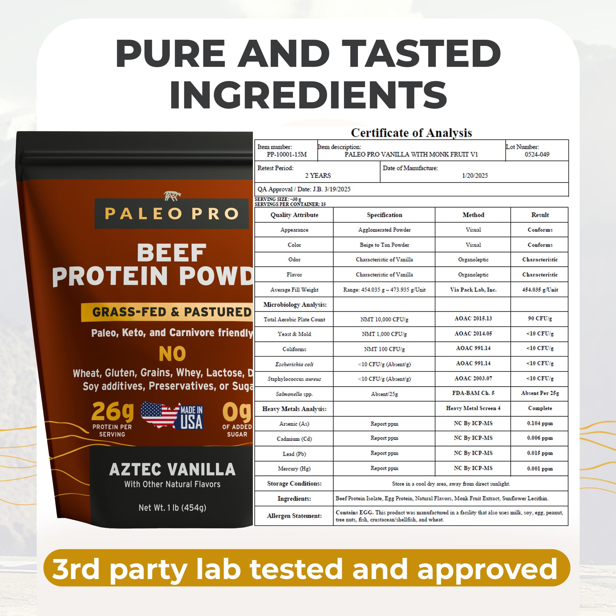 Paleo Pro 26 g mezcla en agua, disolución suave para batidos rápidos