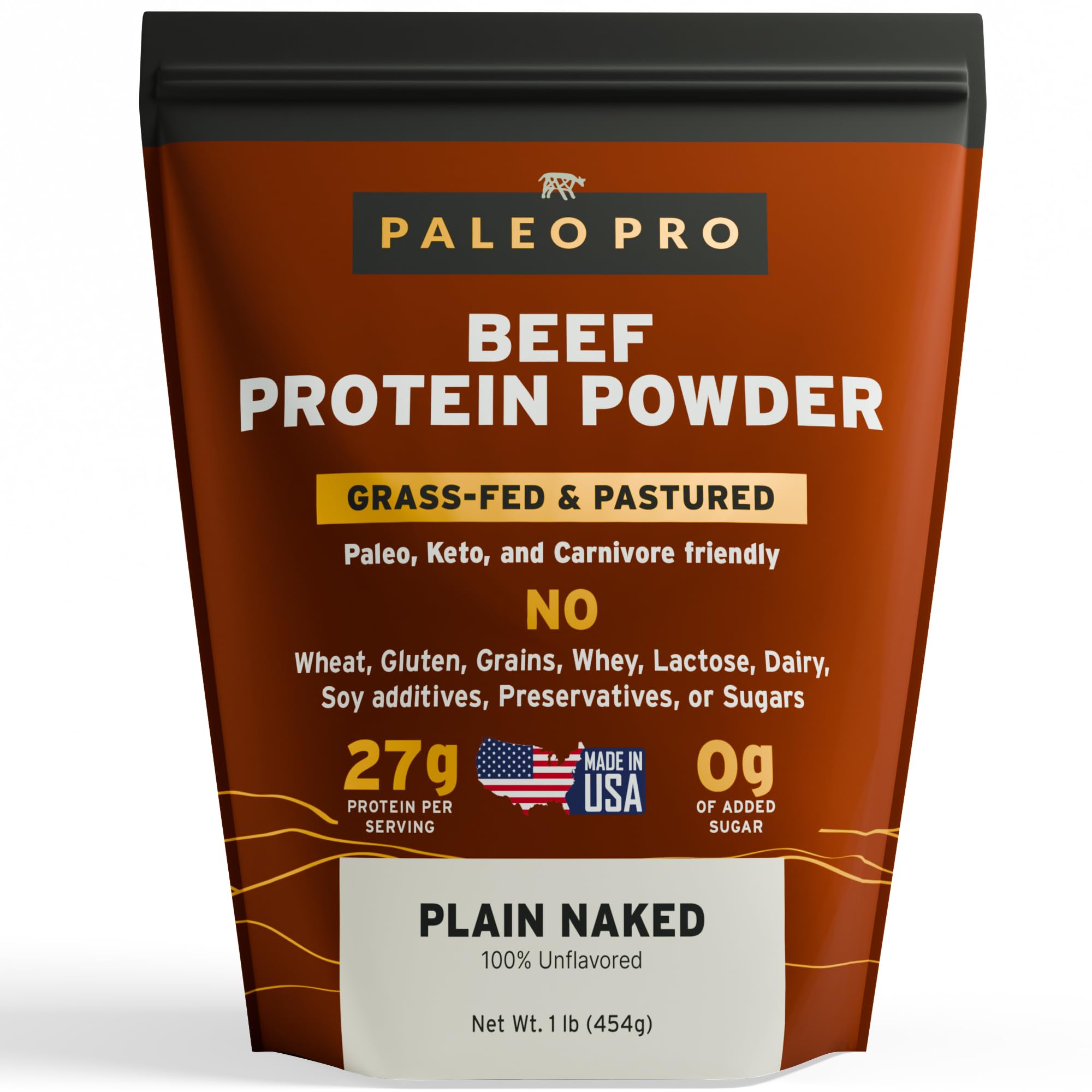 Paleo Pro Proteína frente al bote, fuente limpia para recarga muscular.