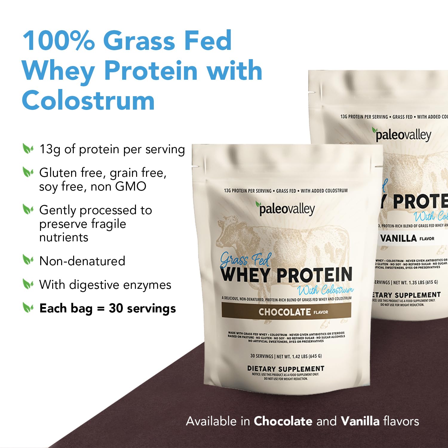 Paleovalley etiqueta sabor chocolate, enfoque en sabor y energía para entrenamientos