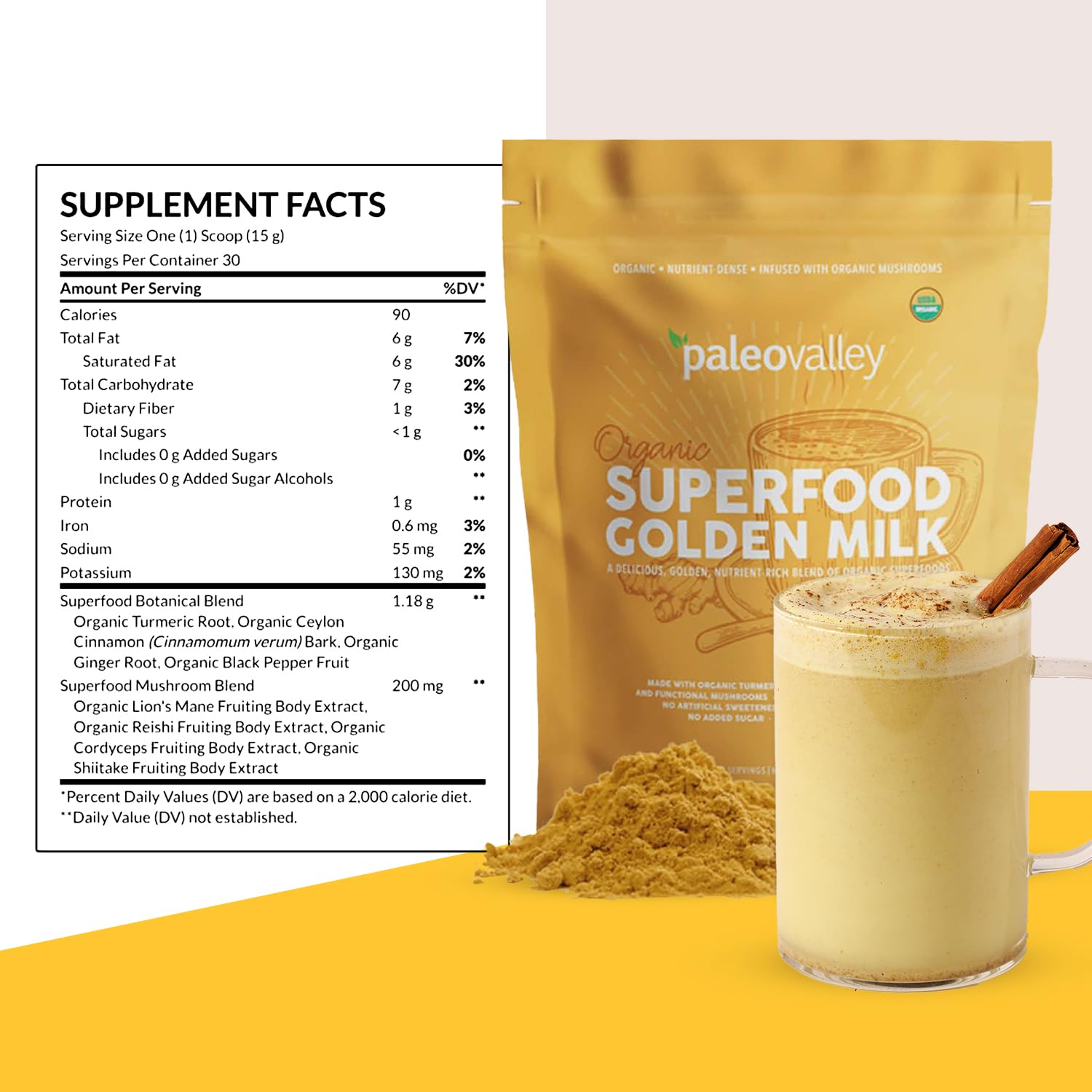 Paleovalley Golden Milk: porciones 30 para integrar en tu rutina diaria.