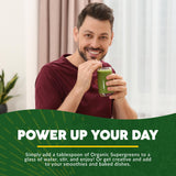 Paleovalley Supergreens, preparación rápida al mezclar en un vaso refrescante.