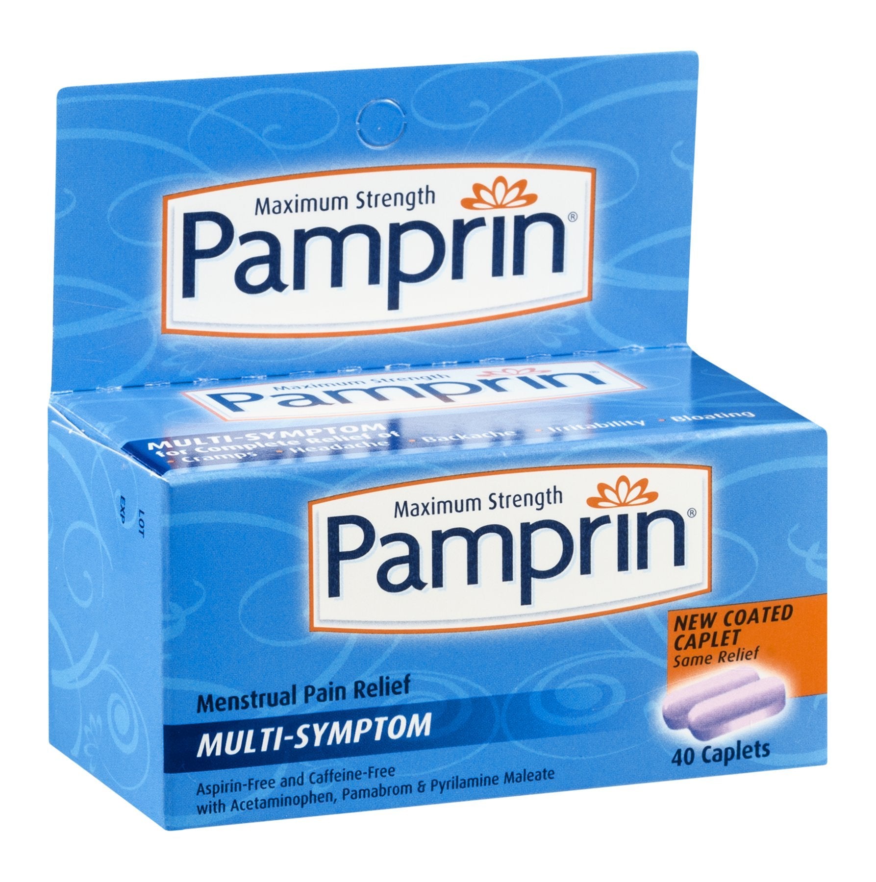 Pamprin Máxima Fuerza: caja de pastillas para alivio de molestias menstruales