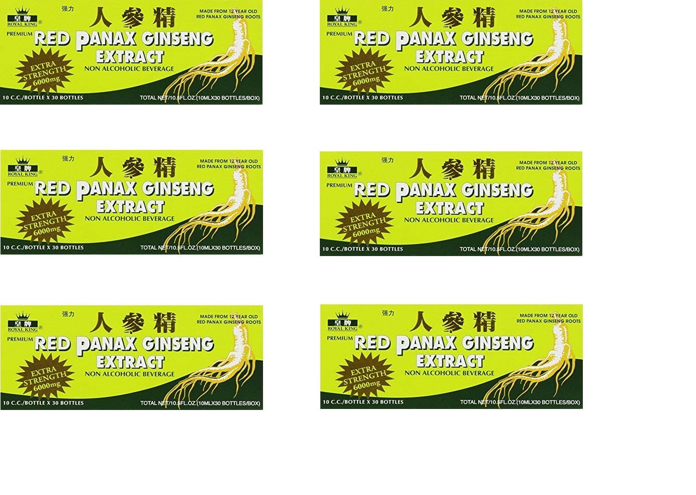 Royal King Red Panax Ginseng, empaque de 6 cajas, sabor agradable para energía diaria