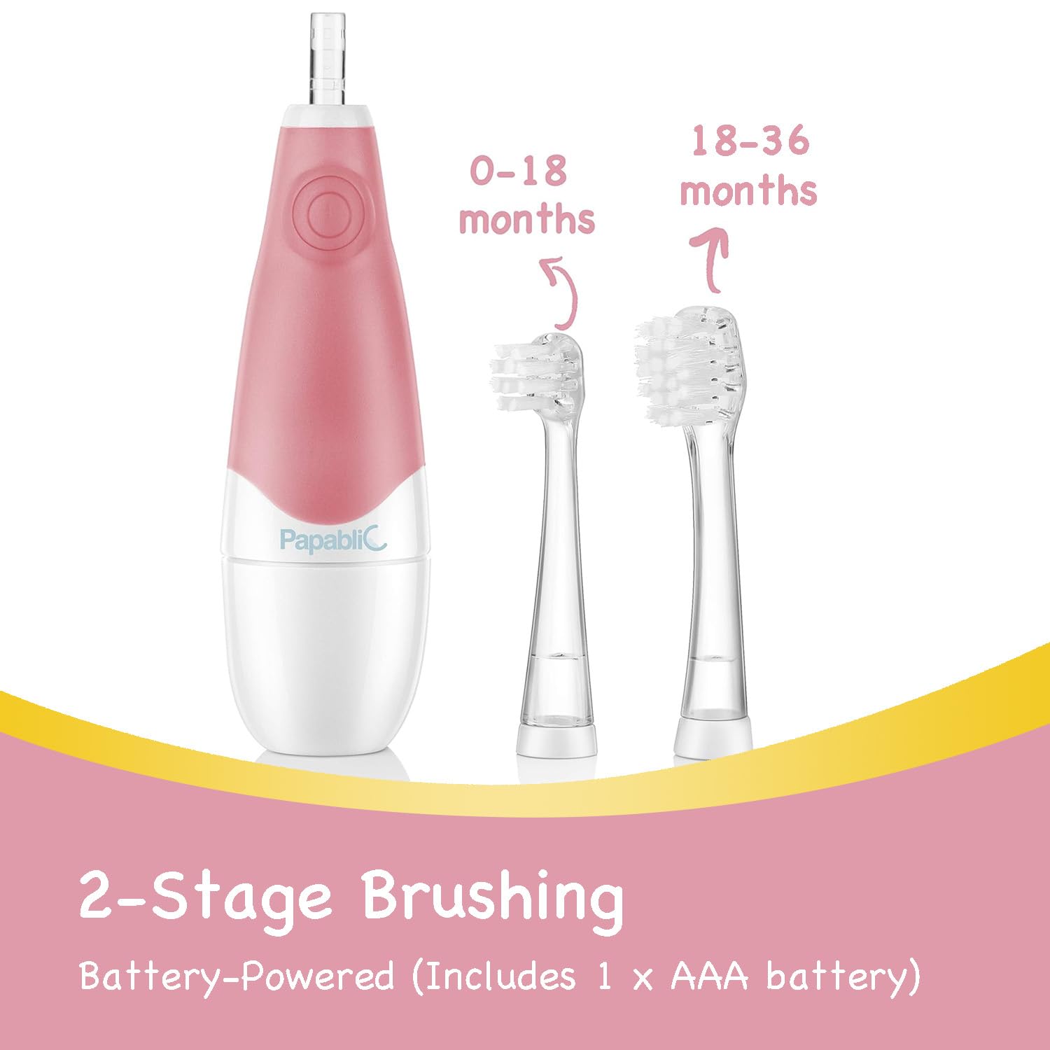 Papablic BabyHandy incluye dos cabezas intercambiables para edades diferentes.