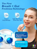 Capsula externa de Papermints CoolCaps, estalla en boca para frescura inmediata.