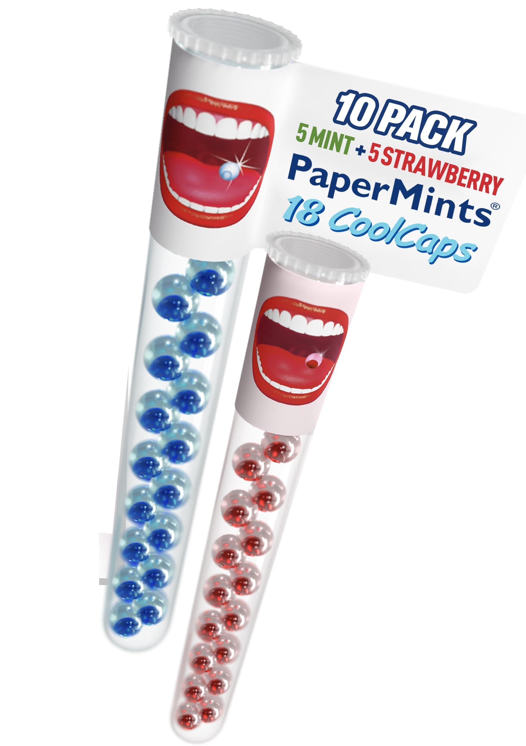 Papermints CoolCaps cápsulas de menta para aliento fresco en cualquier momento.