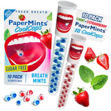 Papermints CoolCaps en empaque portátil para refrescar el aliento al instante.