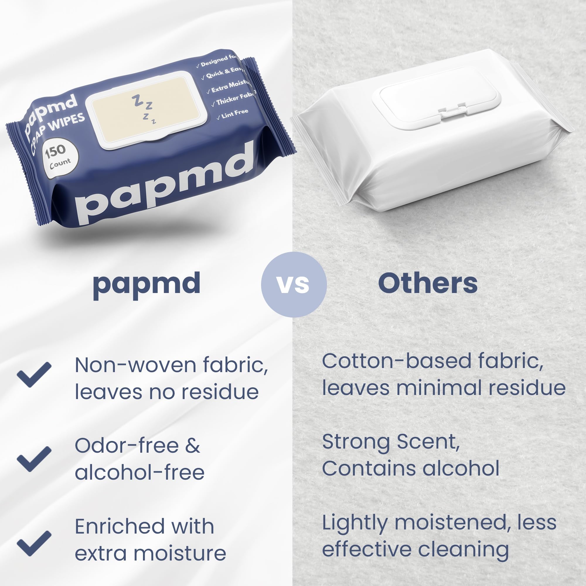 PAPMD toallitas CPAP limpiezas de mascarilla y tubo en minutos.