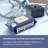 PAPMD toallitas CPAP con cierre hermético que retiene humedad.