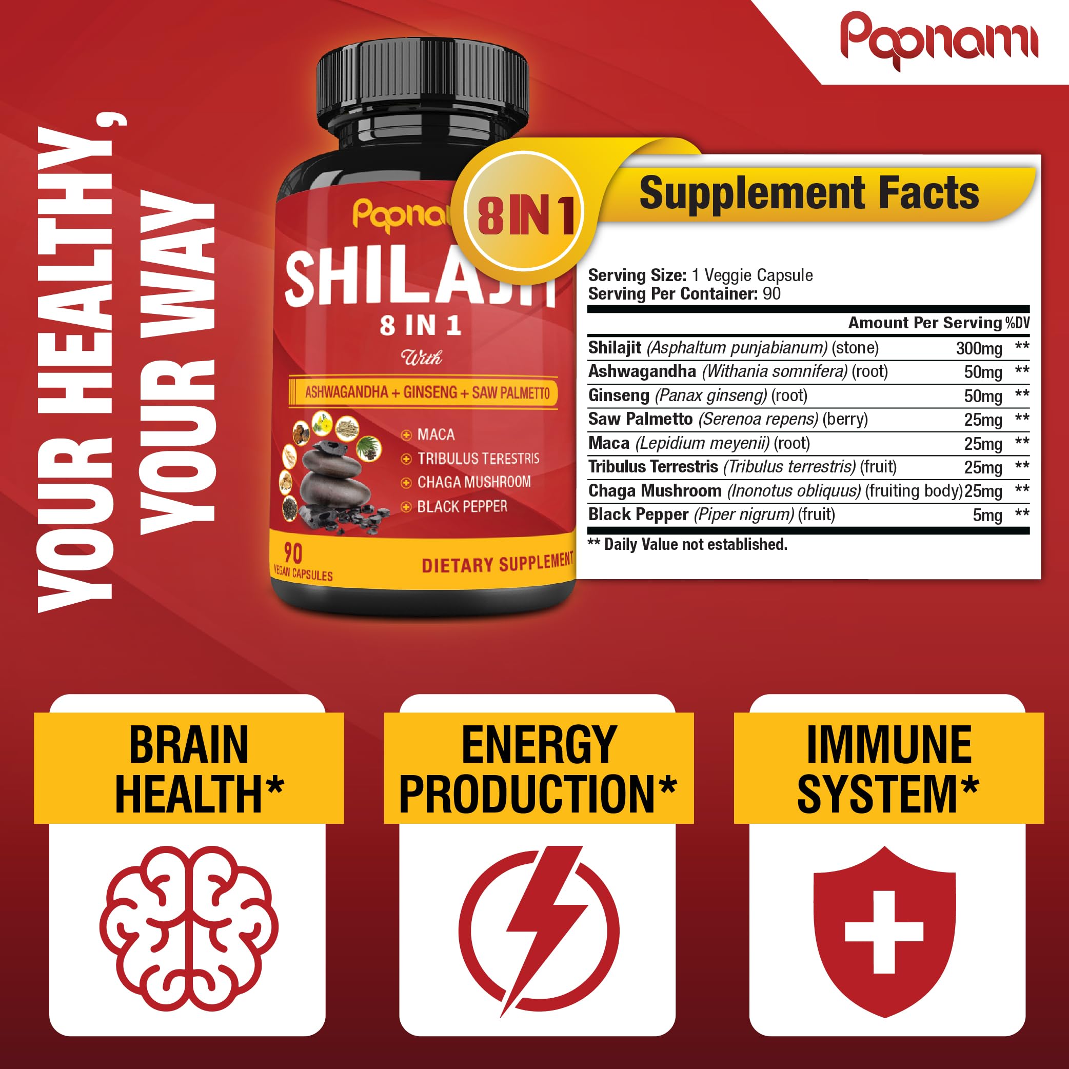 Papnami Shilajit Ginseng: fórmula para enfoque natural y claridad mental.