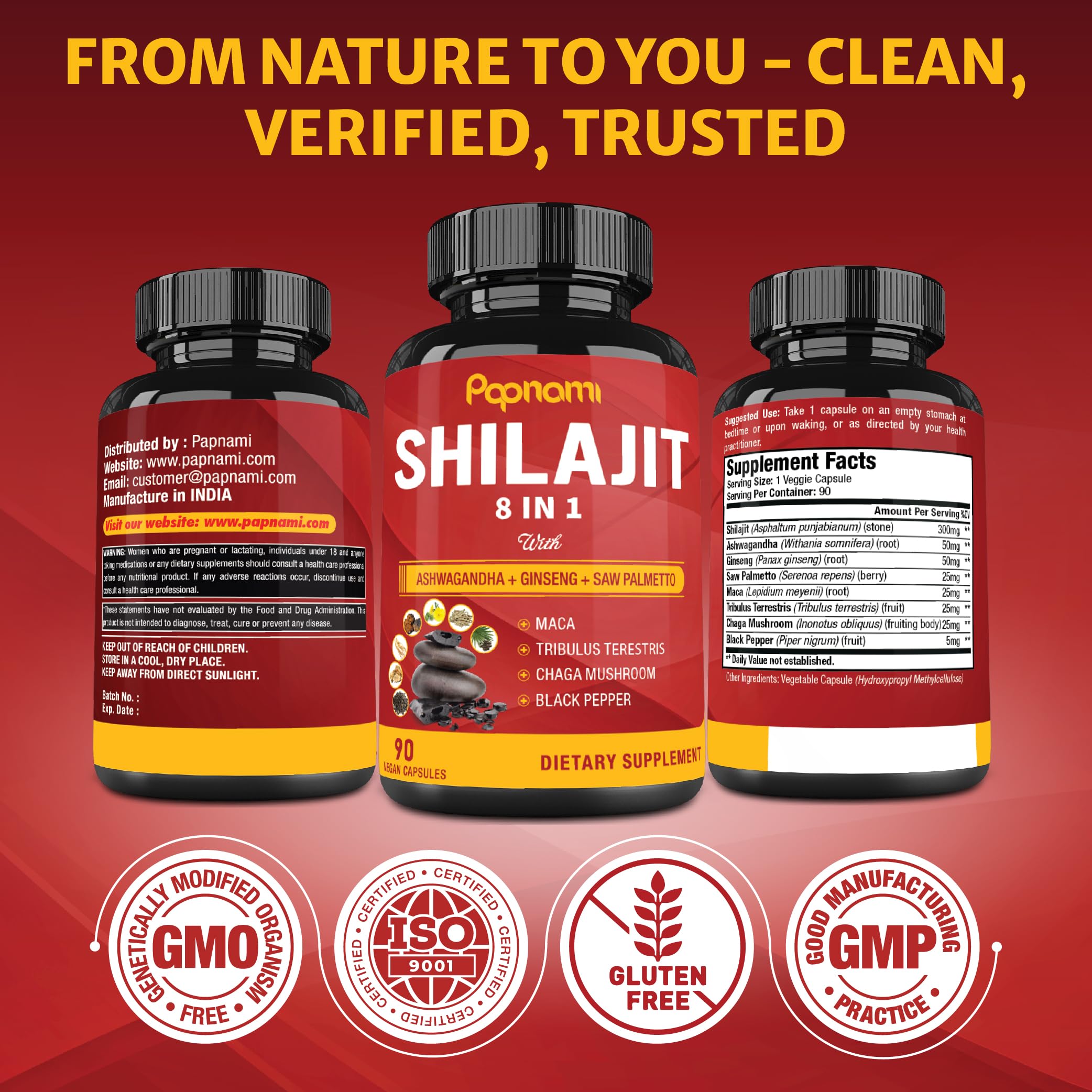 Papnami Shilajit Tribulus: apoyo potencial para rendimiento y vitalidad.