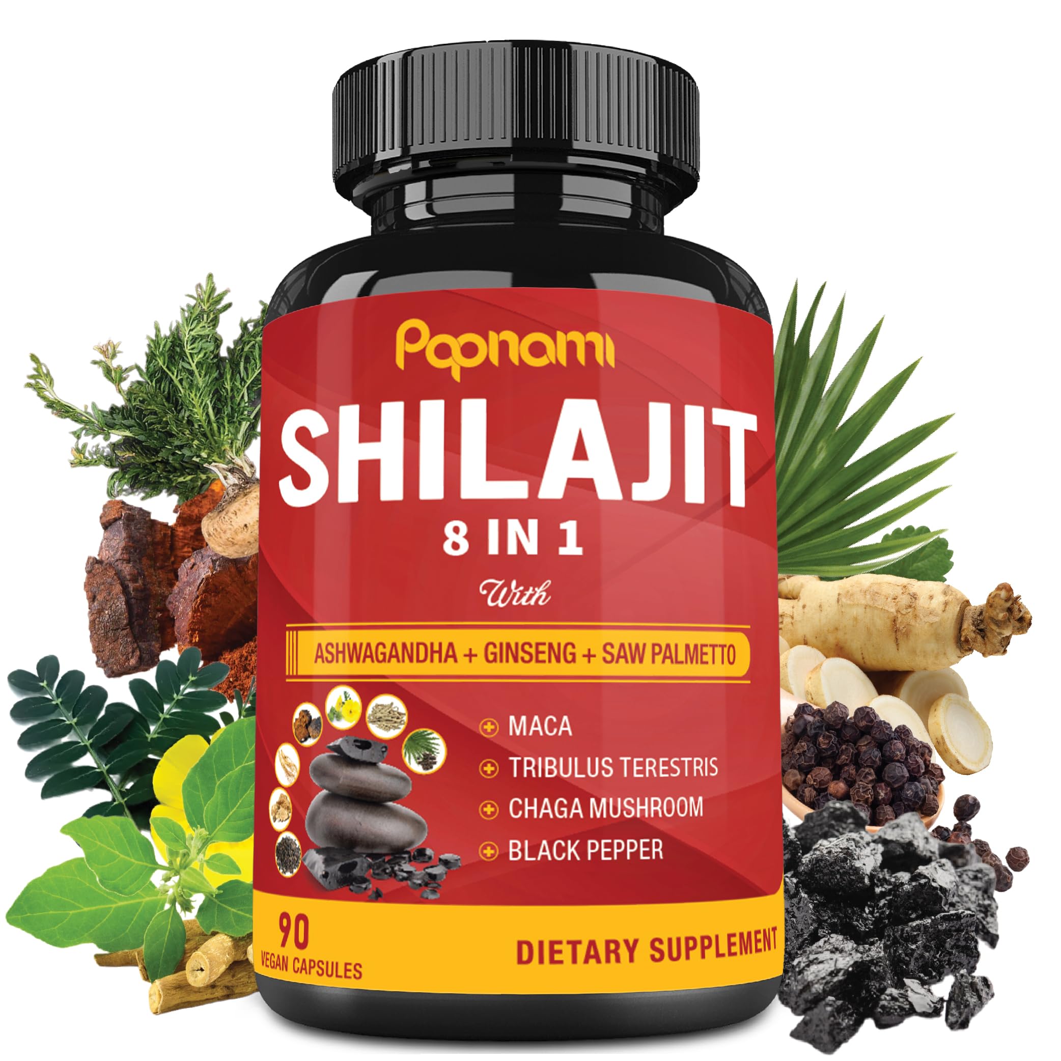 Papnami Shilajit envase: presentación premium para bienestar diario.
