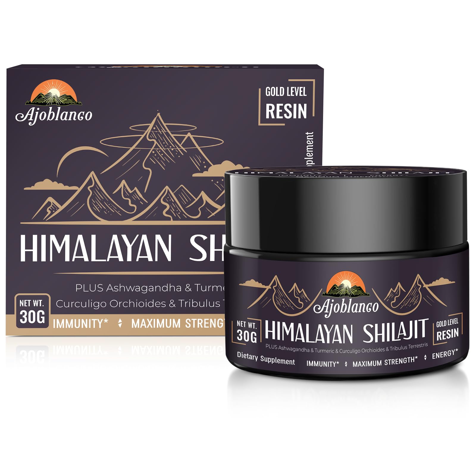 Paquete 3 Frascos Shilajit Resina de Ajoblanco, conveniente