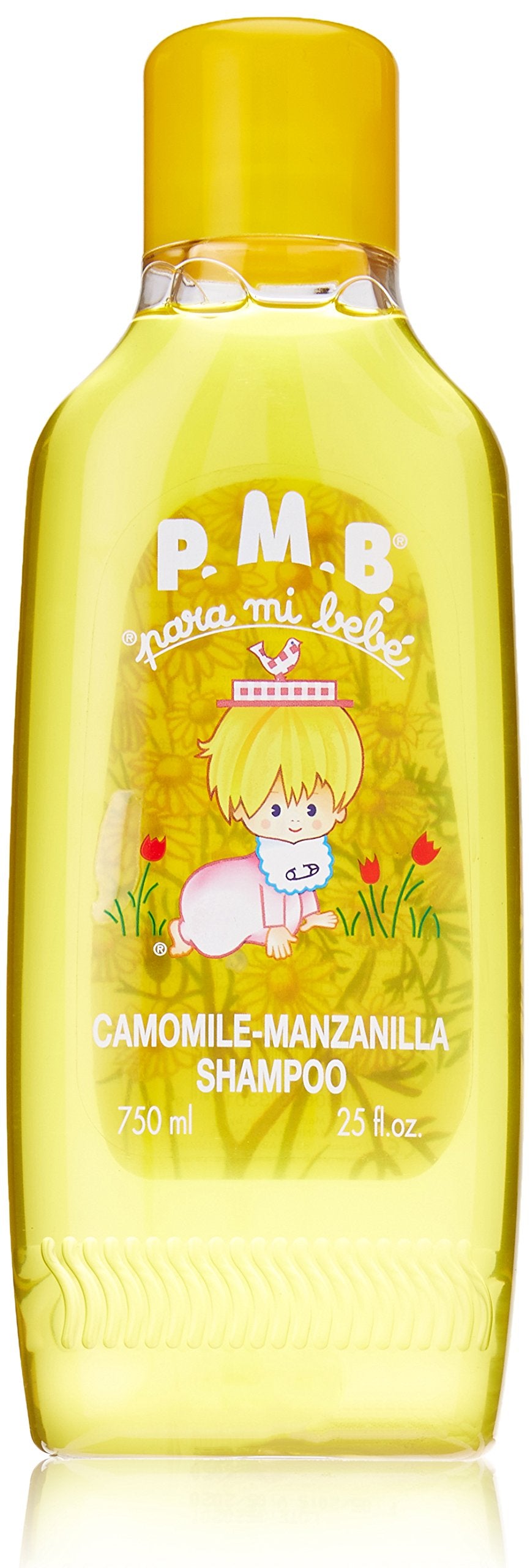 Para Mi Bebe Champú de Manzanilla, botella clara para uso diario.