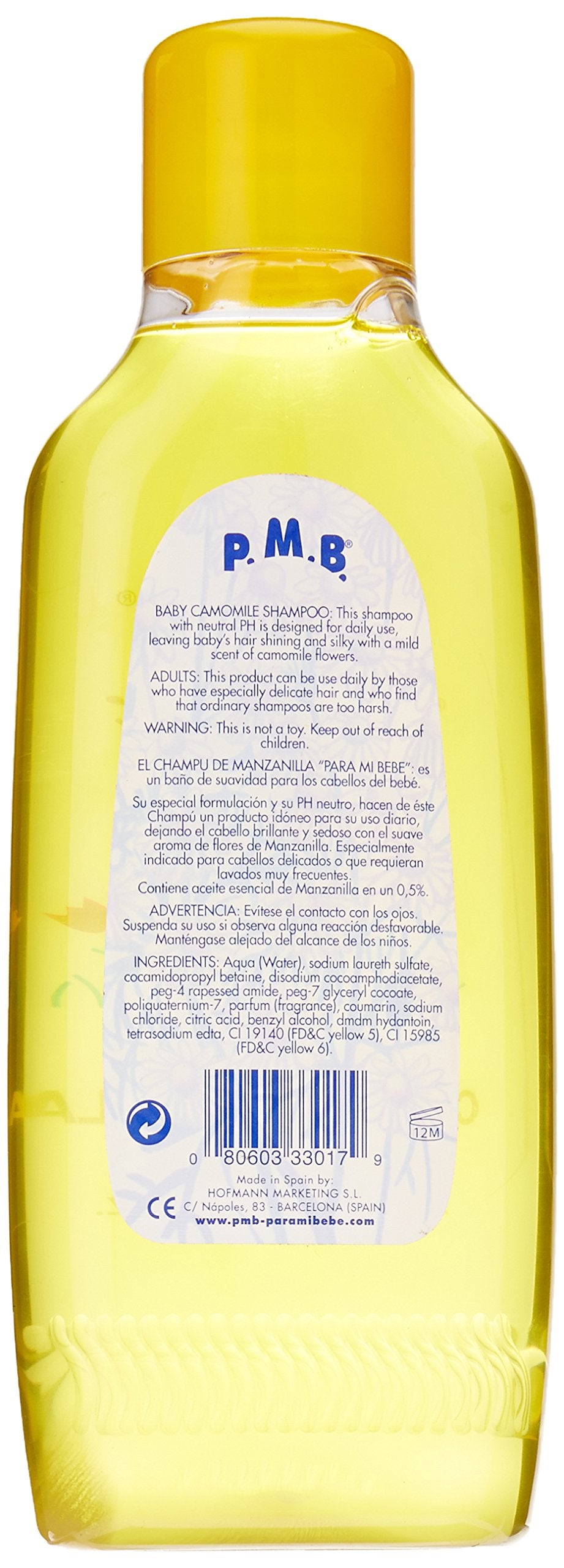Para Mi Bebe Champú de Manzanilla, cabello suave tras lavado.