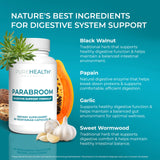 Parabroom, ajo y cebolla, uso diario para apoyar la salud digestiva.