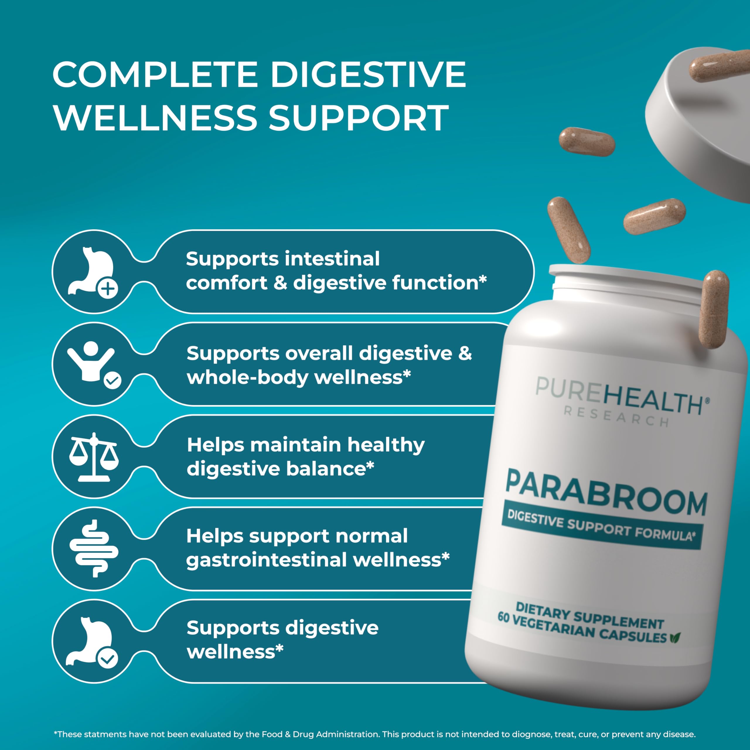 Parabroom, extracto de nuez negra para apoyar procesos digestivos naturales.