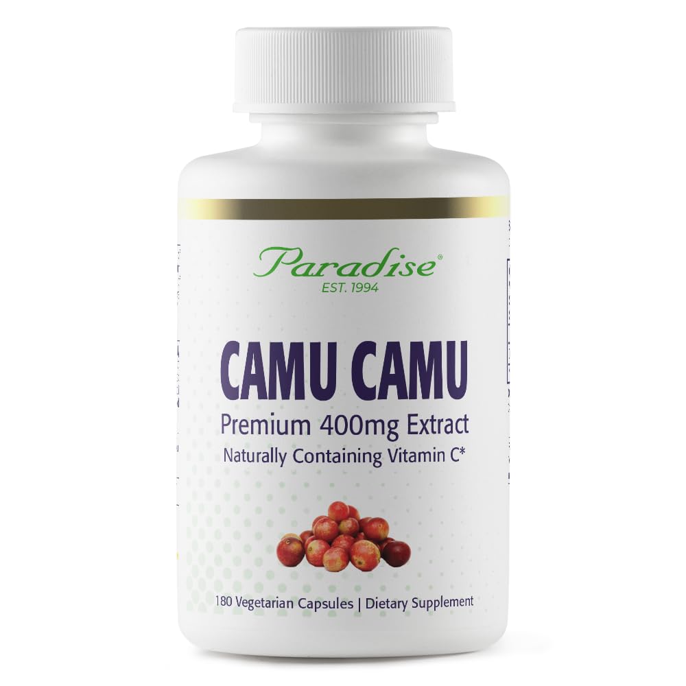 Paradise Herbs Camu Camu Extract, botella: fuente natural de vitamina C para energía diaria