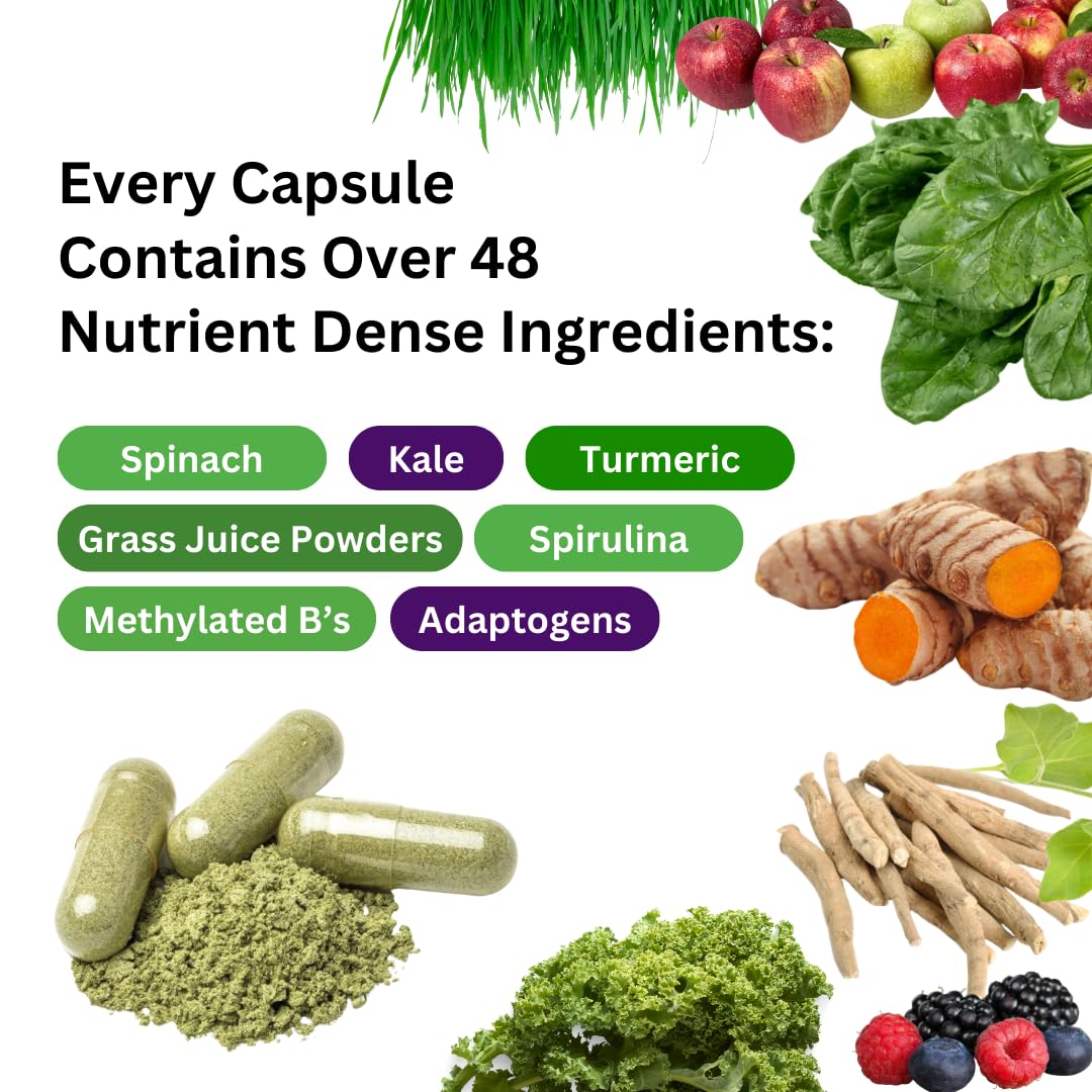 Etiqueta frontal de Paradise Herbs Earth’s Blend con 48 súper alimentos