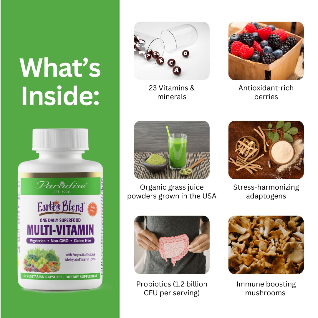 Probióticos en Paradise Herbs Earth’s Blend para equilibrio intestinal