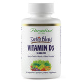 Paradise Herbs Earth's Blend Vitamin D3, botella frontal, favorece salud ósea y absorción de calcio