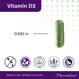 Paradise Herbs Earth's Blend Vitamin D3, mano sosteniendo cápsulas, conveniente para estilo de vida activo