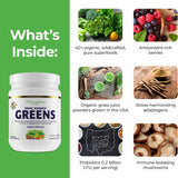 Mezcla Paradise Herbs ORAC Energy Greens en agua para empezar el día.