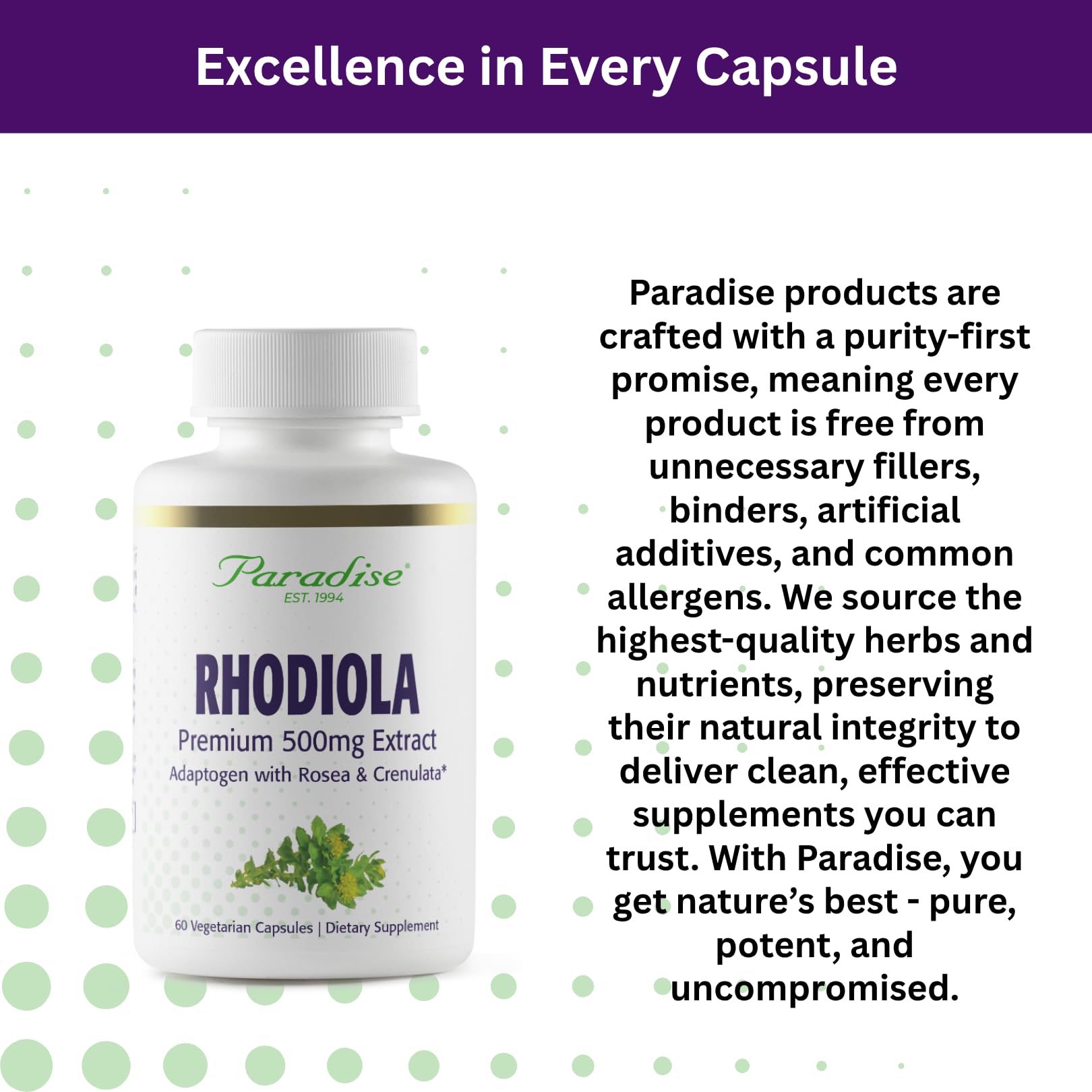 Cápsulas vegetales Paradise Herbs: formato práctico para viajes y rutina diaria.