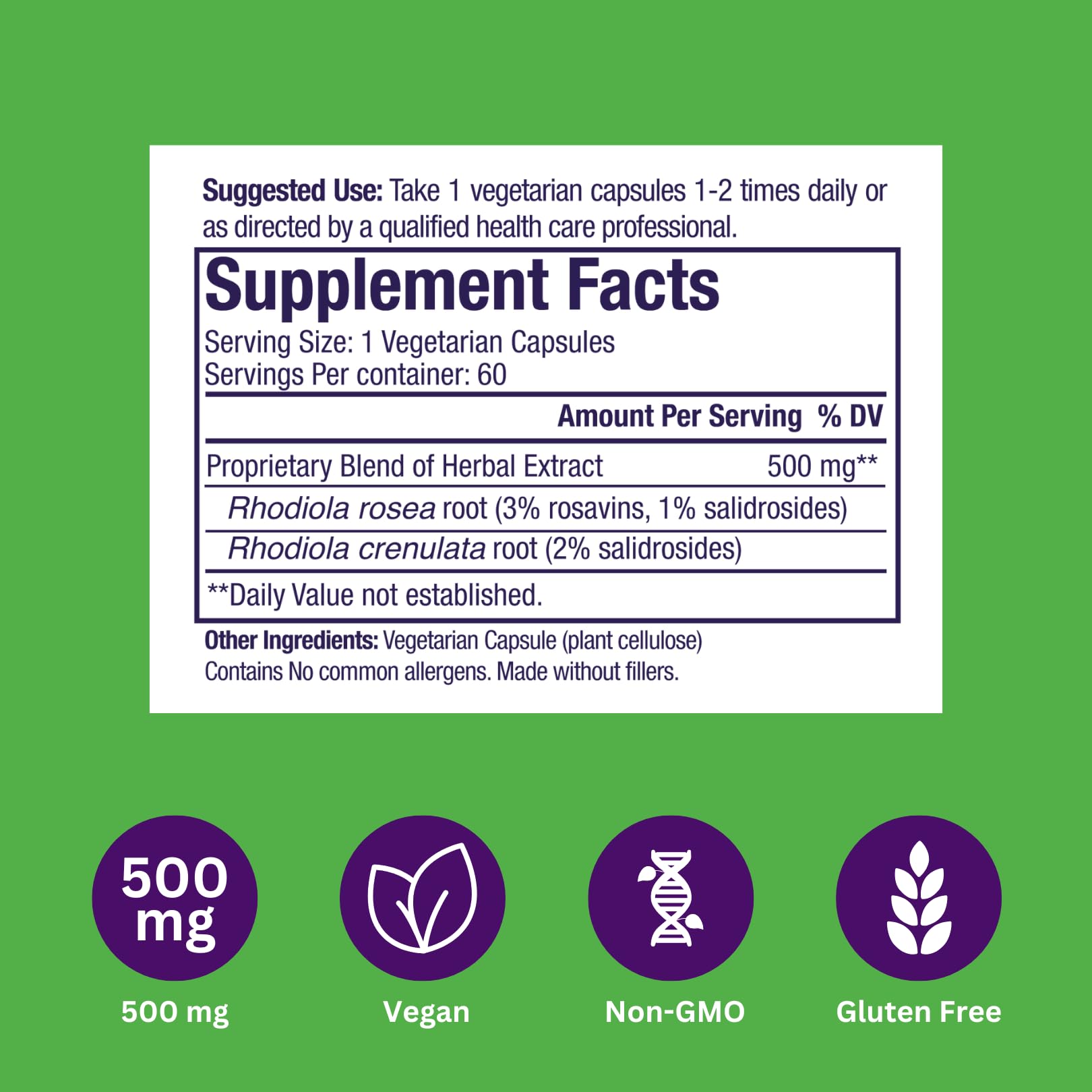 Uso sostenible con Rhodiola Paradise Herbs: apoyo a la resistencia física diaria.