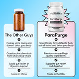 Etiqueta frontal de PARAPURGE destaca pureza de los ingredientes y ausencia de aditivos