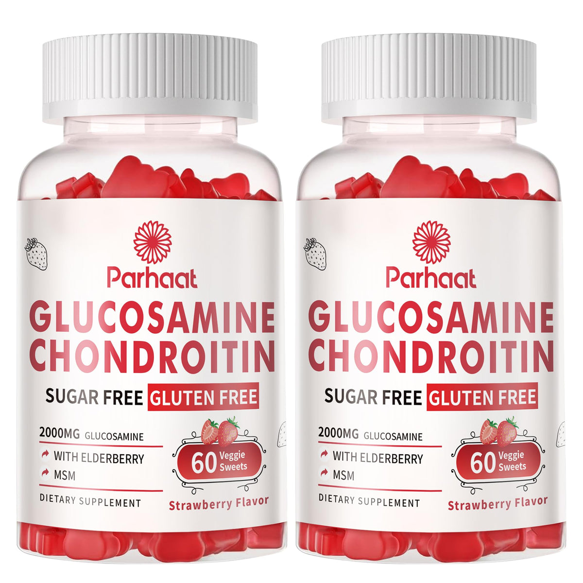 Parhaat gomitas glucosamina condroitina MSM en botella para articulaciones saludables