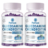 Parhaat gummies glucosamina-condroitina en botella doble pack para movilidad diaria.