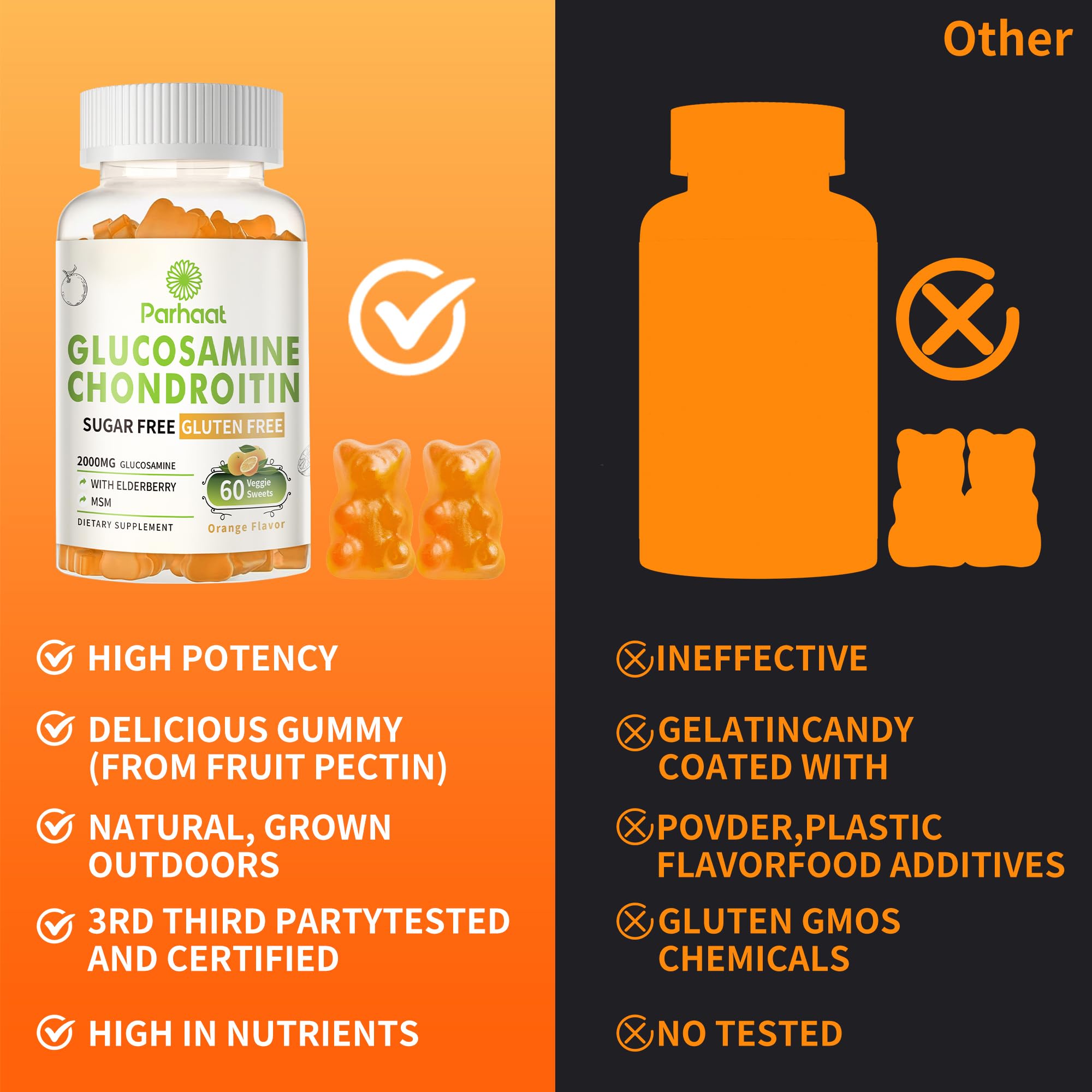 Parhaat gummies pack dos naranja: conveniente para planificación semanal.
