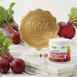 Parker Naturals polvo de remolacha fermentada en bol de desayuno nutritivo