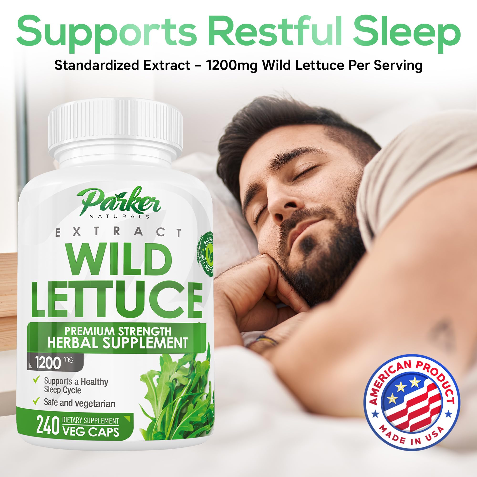 Parker Naturals Wild Lettuce Extract, etiqueta detallada: concentración 4:1 para mayor biodisponibilidad.