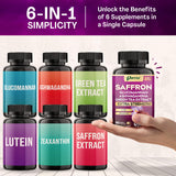 Parrox azafrán suplemento, ingrediente glucomanano, fibra para sensación de saciedad ligera.