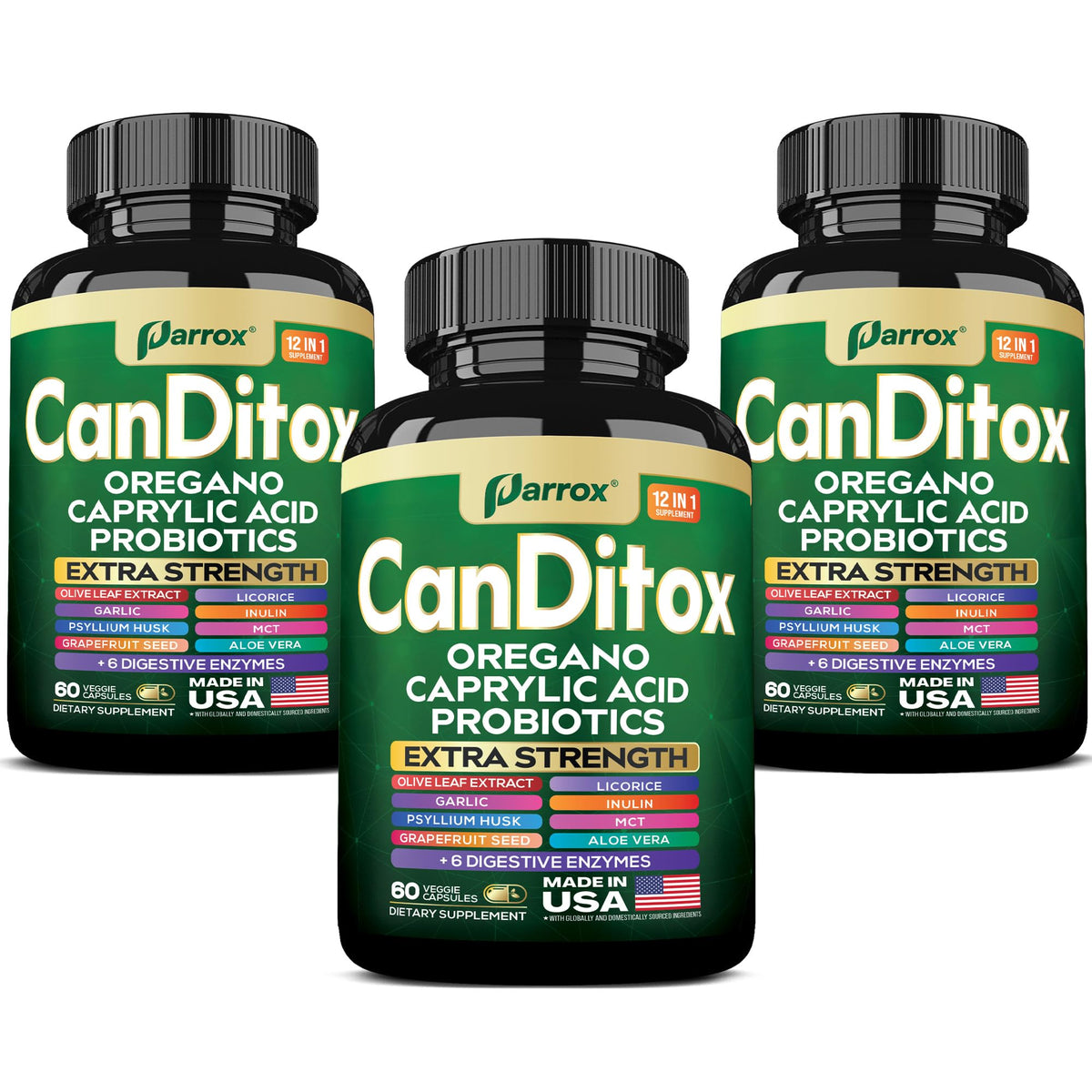 Parrox CanDitox: cápsulas en botella, fáciles de incorporar en la rutina diaria.