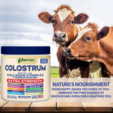 Parrox Colostrum Polvo con vitaminas C, D3 y E para nutrición diaria
