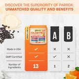 Parrox Colostrum Powder: mezcla de probióticos para apoyo diario.
