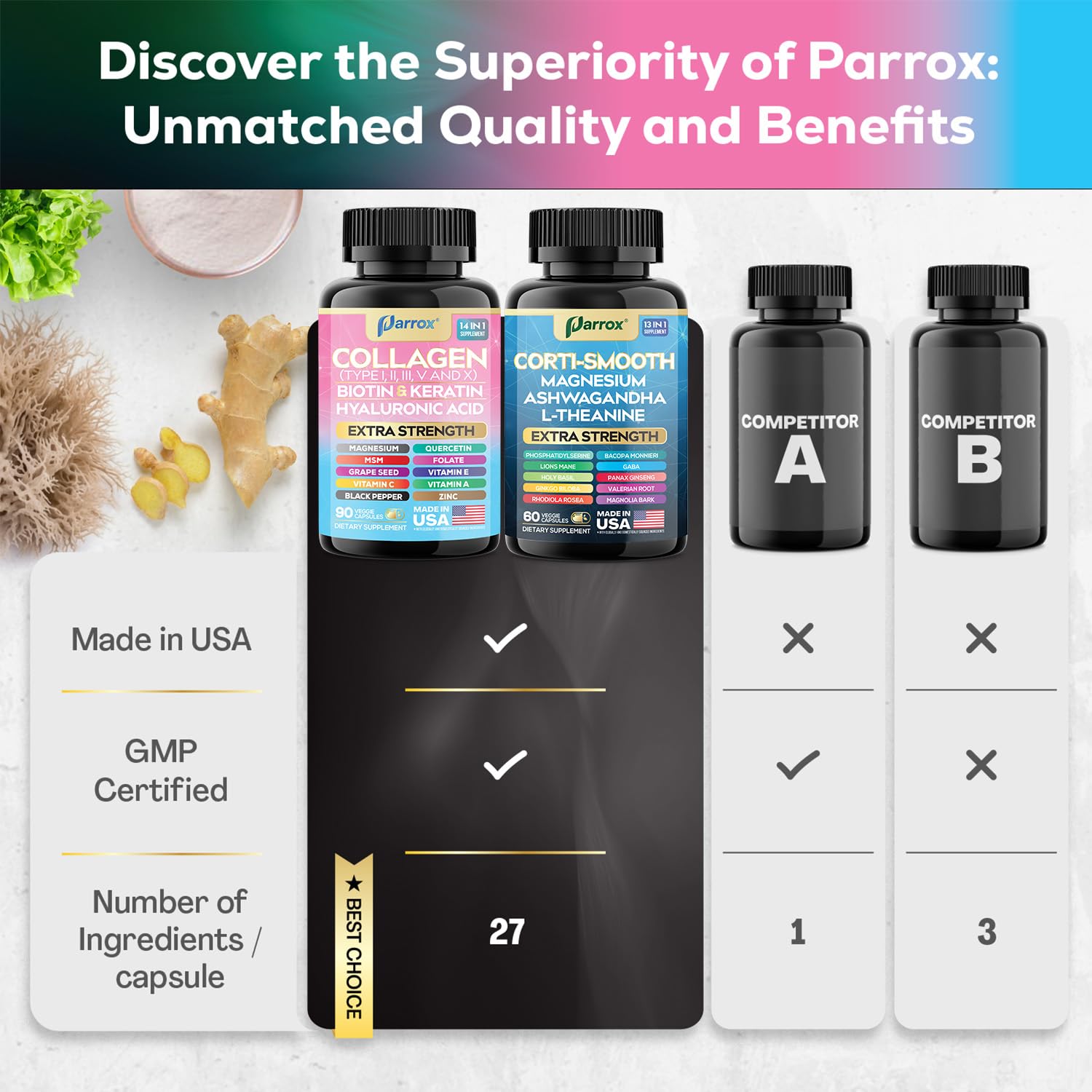 Parrox Conjunto Serenidad Brillante: diseño limpio que transmite calidad y confianza