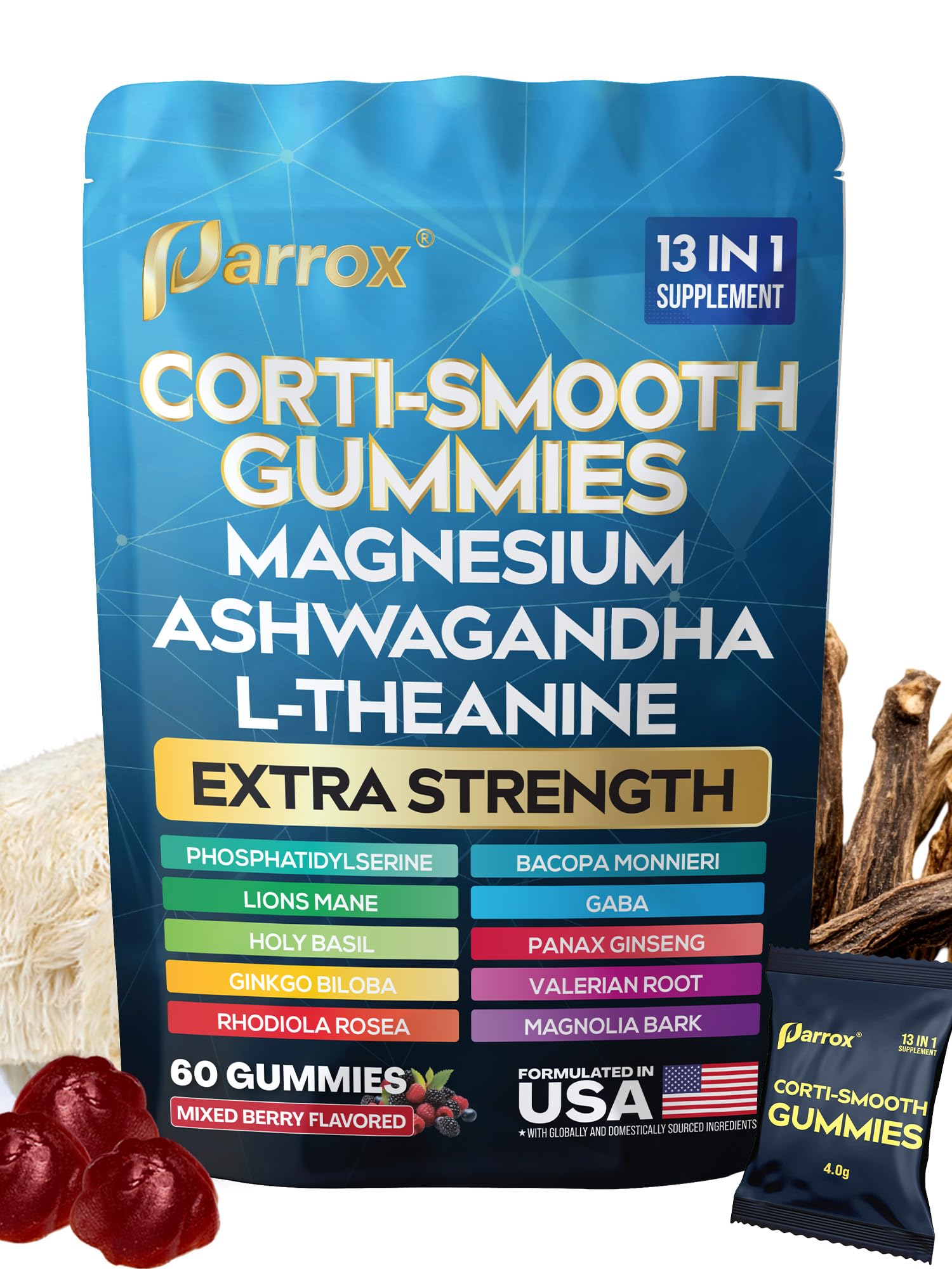 Parrox Corti-Smooth gomitas-frutos-rojos, sabor delicioso y conveniente para tu rutina diaria.