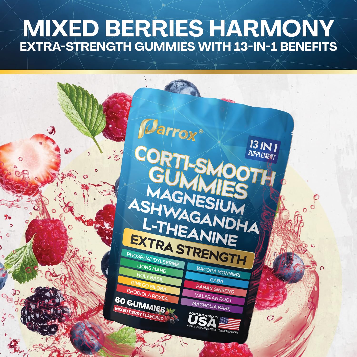 Parrox Corti-Smooth gomitas para pausas diarias, posibilidad de mayor concentración.
