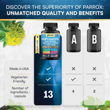 Mezcla de nutrientes clave de Parrox Corti-Smooth para bienestar cognitivo.