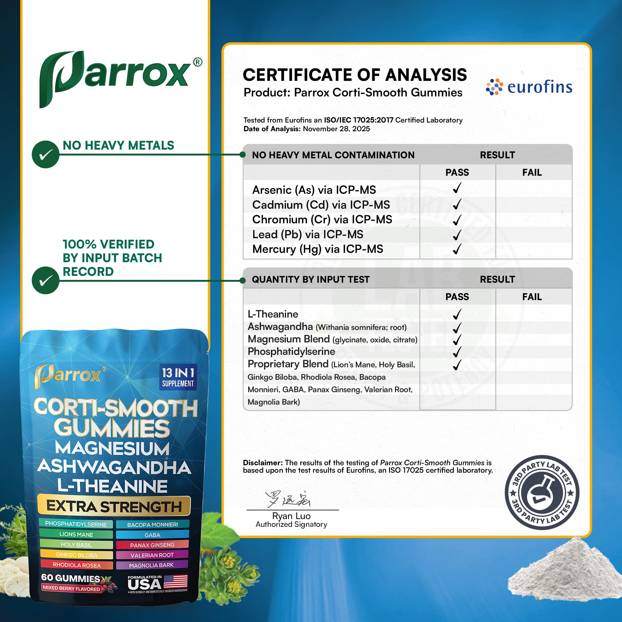Parrox Corti-Smooth presentación natural, sin colorantes ni sabores artificiales.