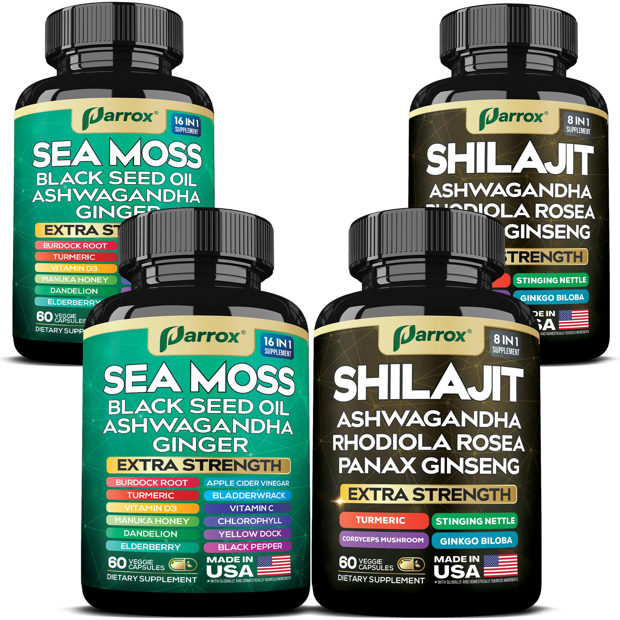 Parrox dinamidad Shilajit: botella, impulso diario de energía y equilibrio