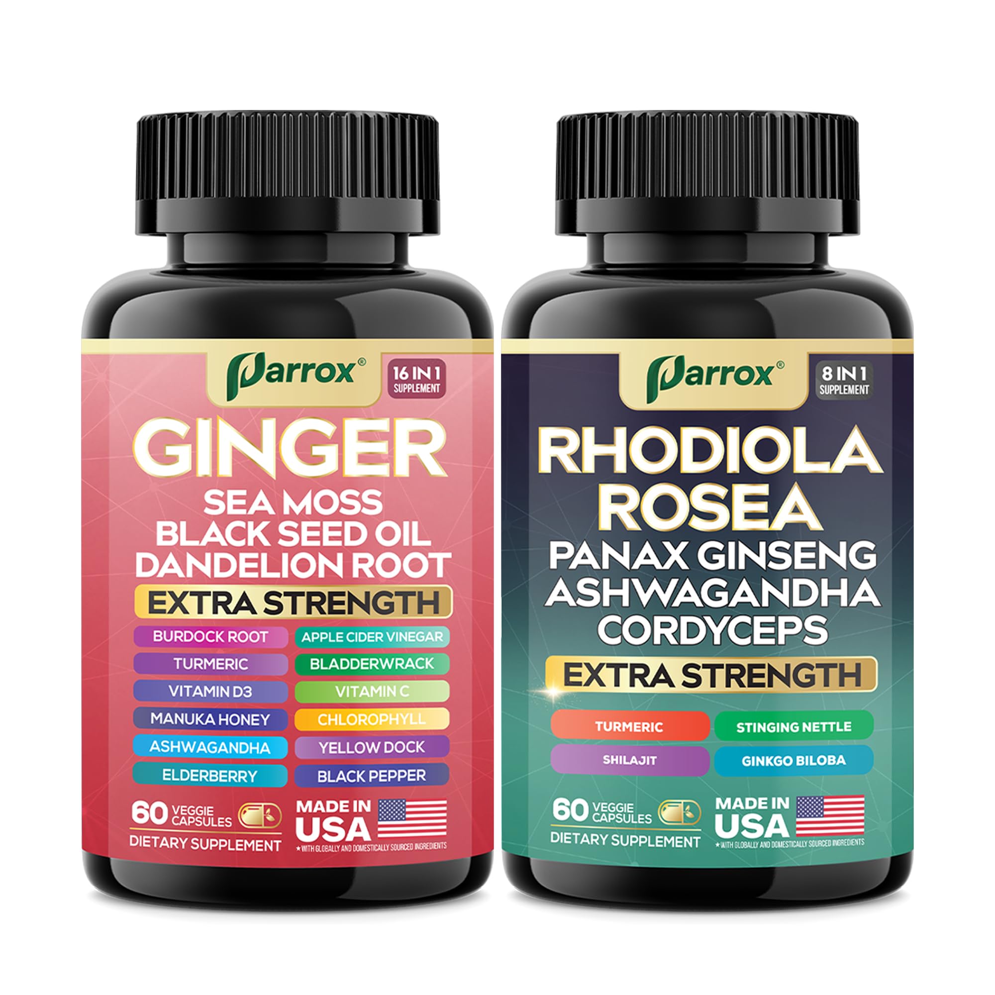 Parrox Duo Dinámico frasco de cordyceps para resistencia